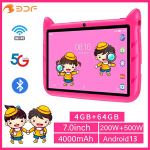 BDF 7" Kids Tablet – Android 13, 4GB RAM, 64GB ROM, 1TB Expandable, 5G WiFi, Dual Camera & 4000mAh Battery | Perfect Gift for Children!