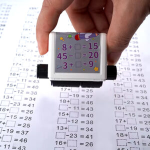 2-in-1 Teaching Stamp – Fill-in-the-Blank & Digital Math Roller Stamp for Reusable Math Practice | Perfect for Kids Learning